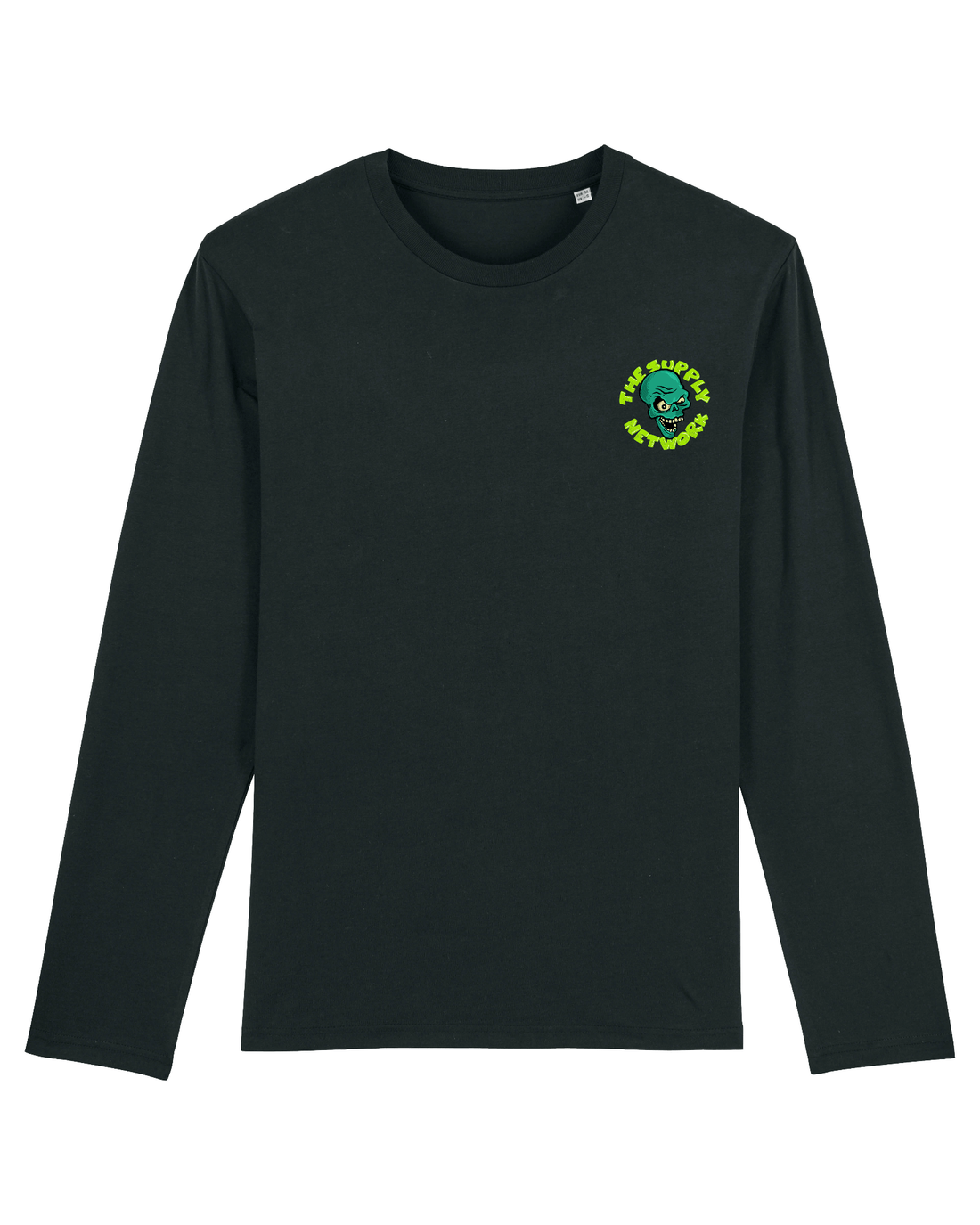 Black Skater Long Sleeve, No Bad Days Front Print