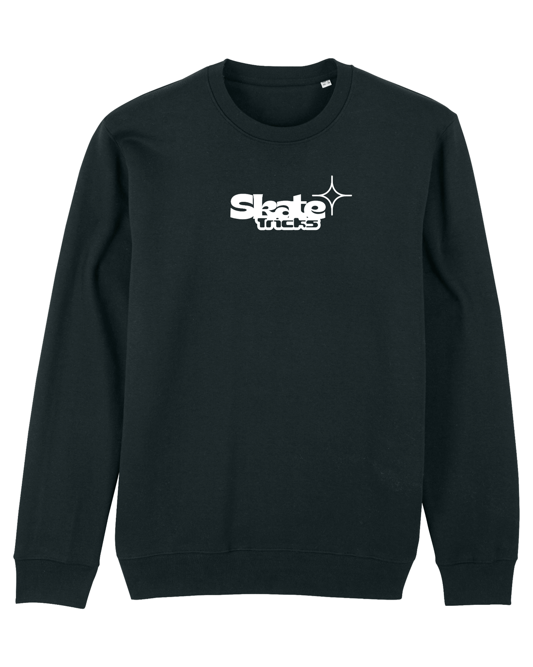 Black Skater Sweatshirt, Skate Tricks Front Print