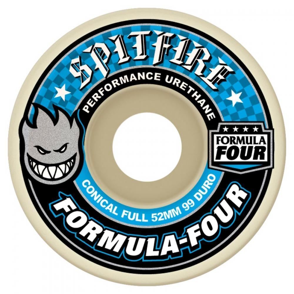 Spitfire Formula Four Skateboard Wheels Conical Full 99DU Natural 52mm New Skate
