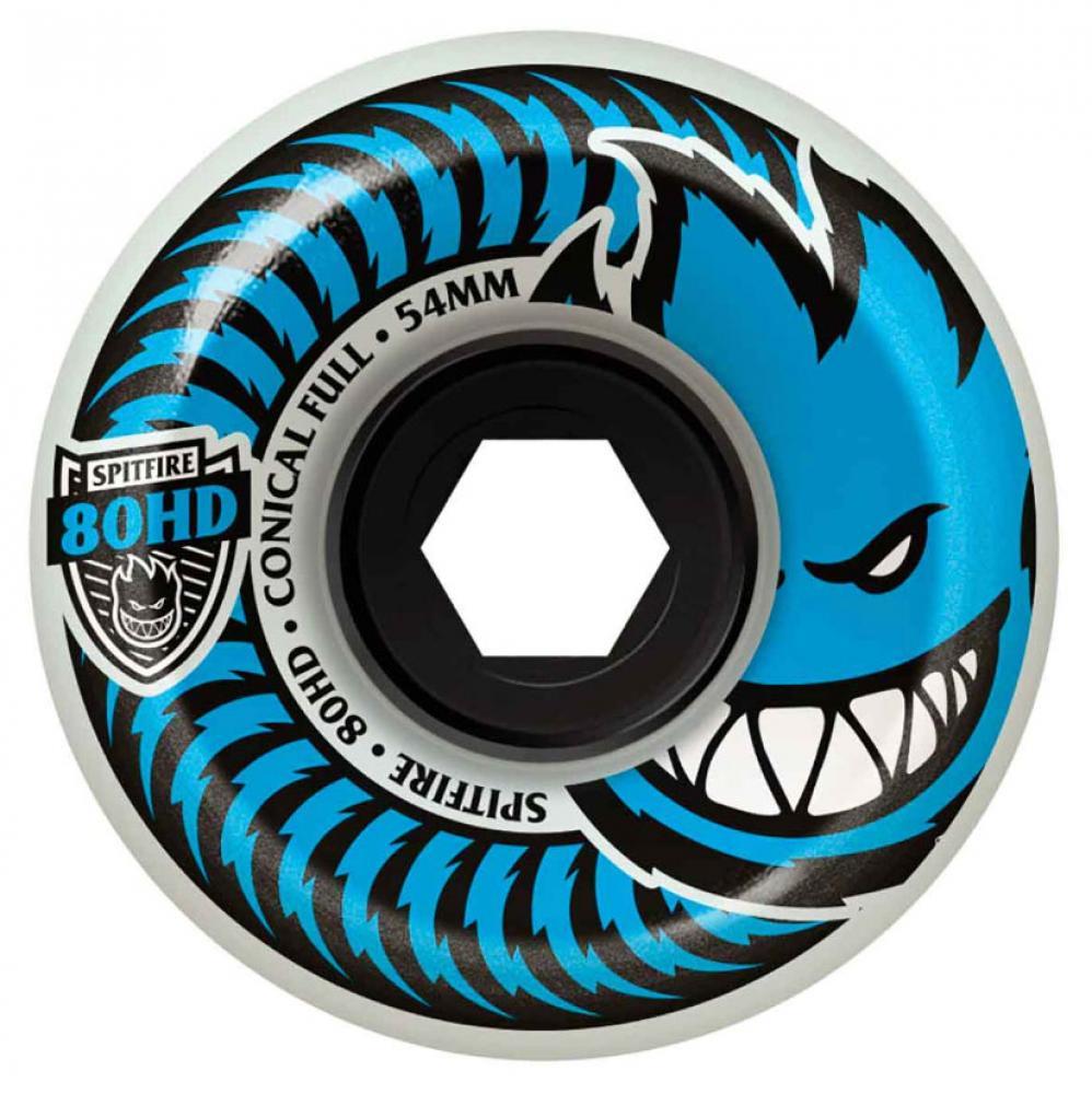 Spitfire Soft Skateboard Wheels Conical Full 80HD Clear Blue 58MM