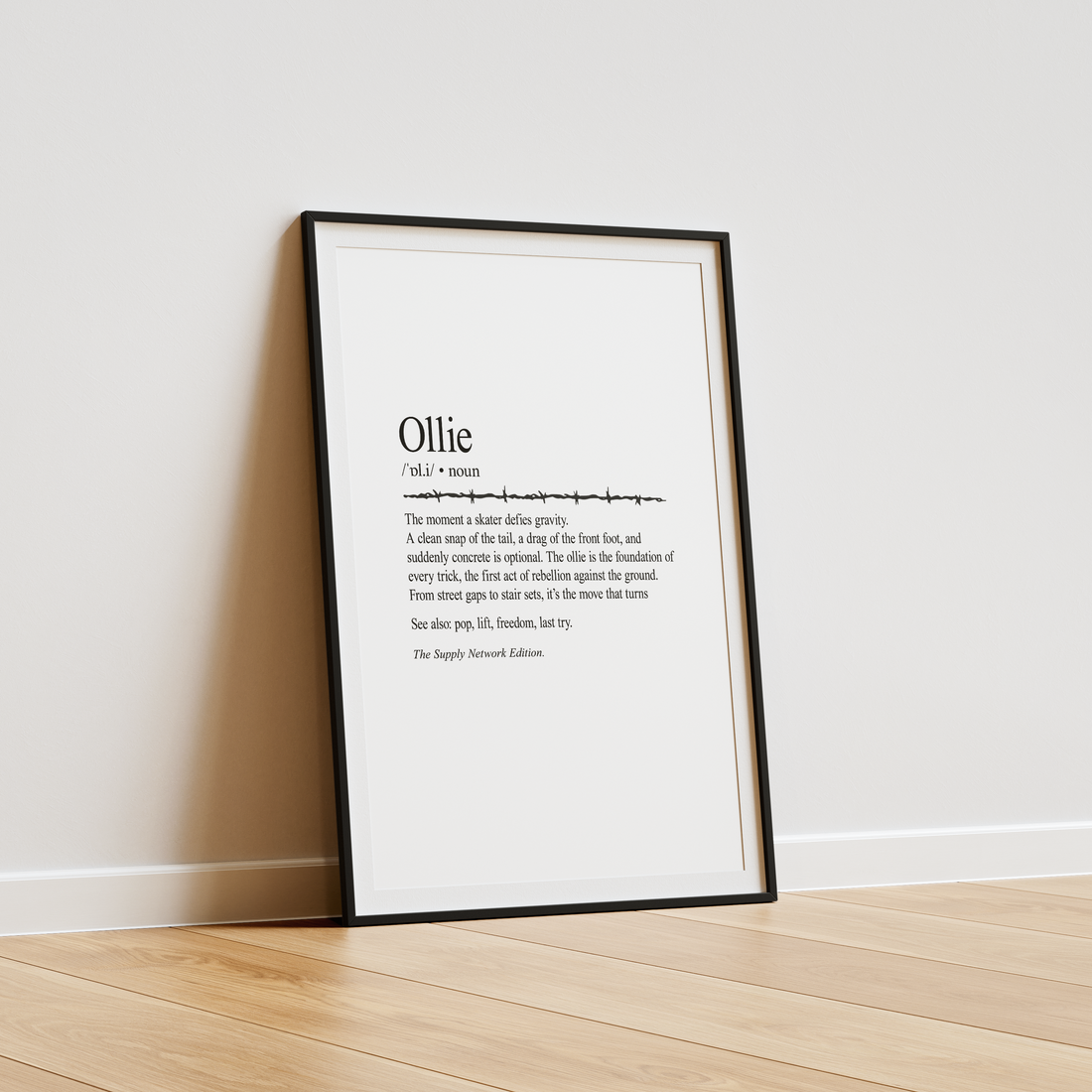 Ollie Definition Skateboard Poster by The Supply Network