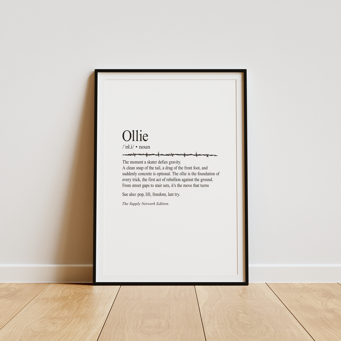 Ollie Definition Skateboard Poster by The Supply Network