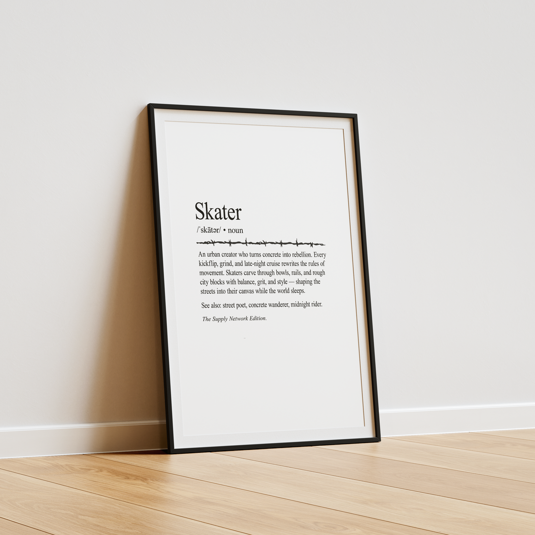 Skater Definition White Skateboard Poster by The Supply Network