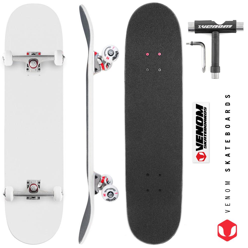 Venom Skateboards Complete Skateboard & Pens Matt White - 8.0"