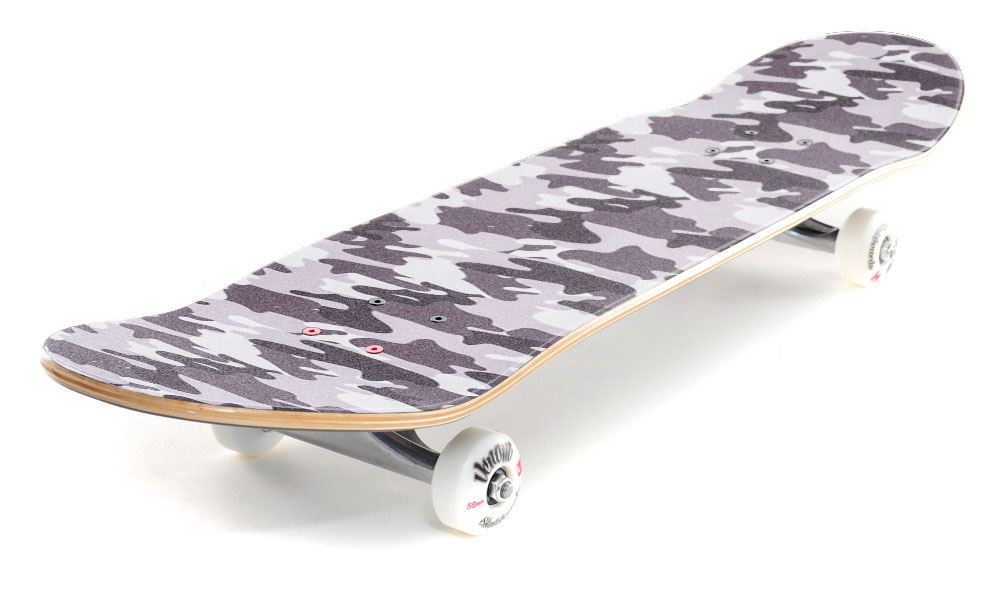 Venom Professional Grade Skateboard Griptape 9" x 33" - Camo - White/Grey